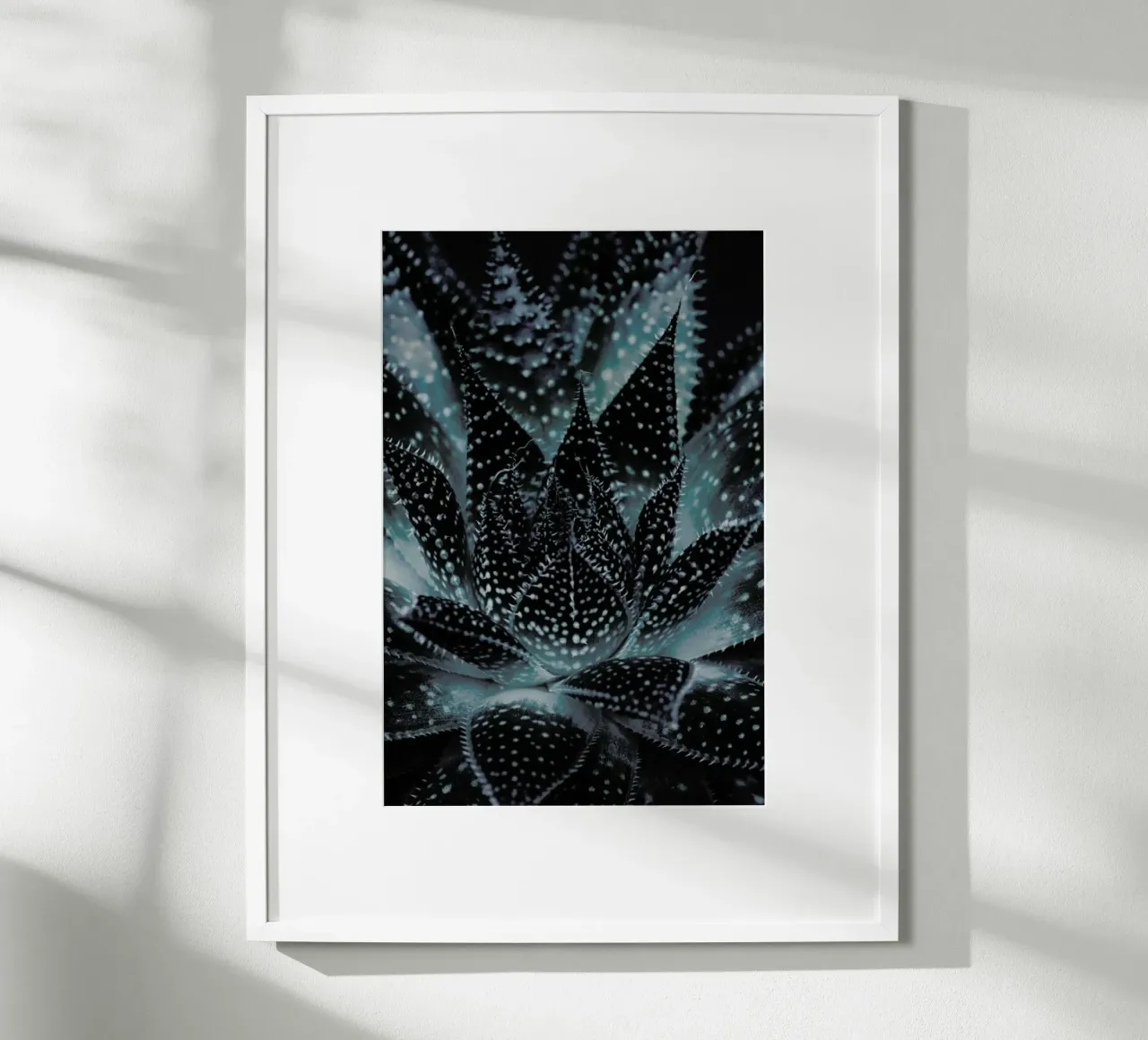 Dark Plants 3 Succulent poster con telaio in legno da Monika Strigel