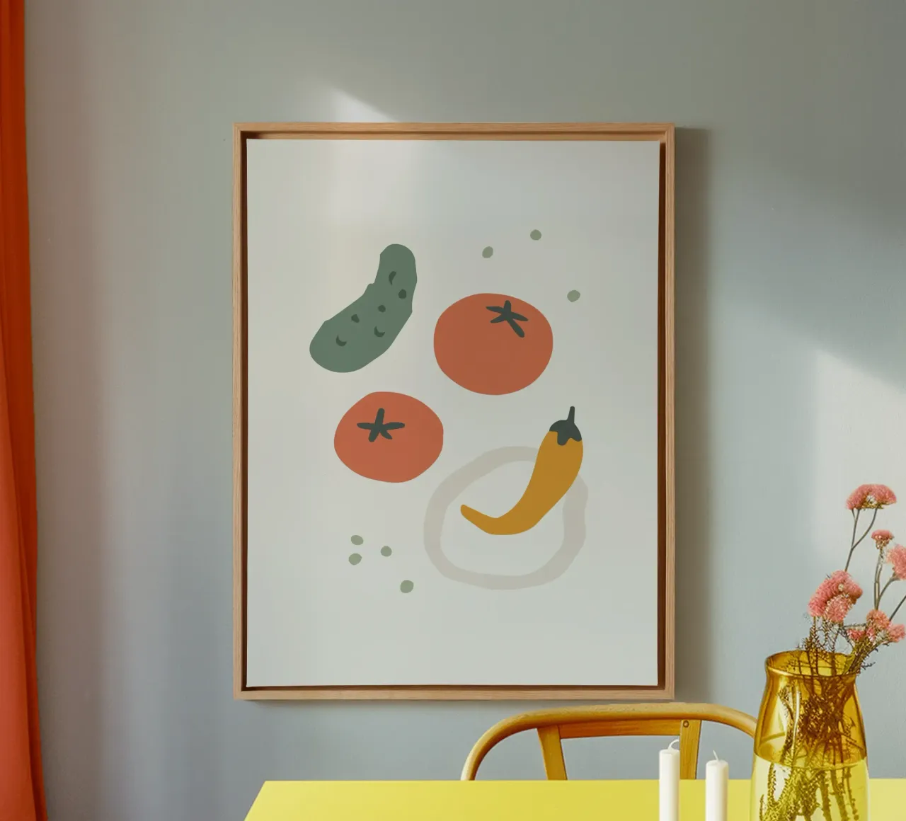 Summer Line No 30 canvas met Baklijst van treechild