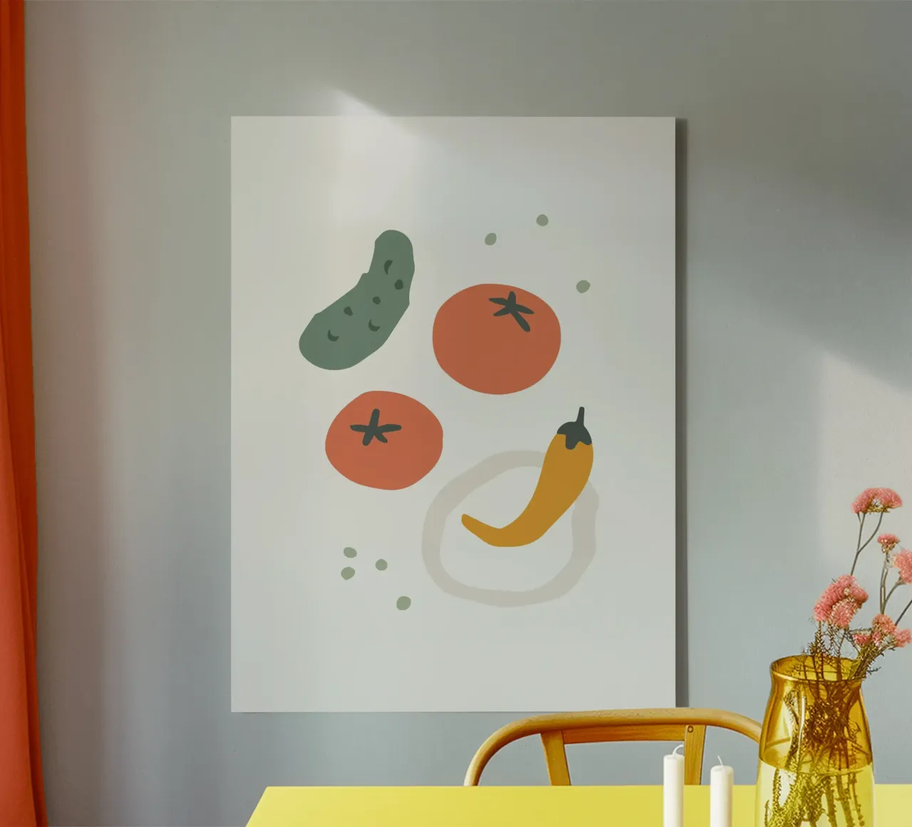 Summer Line No 30 canvas met Baklijst van treechild