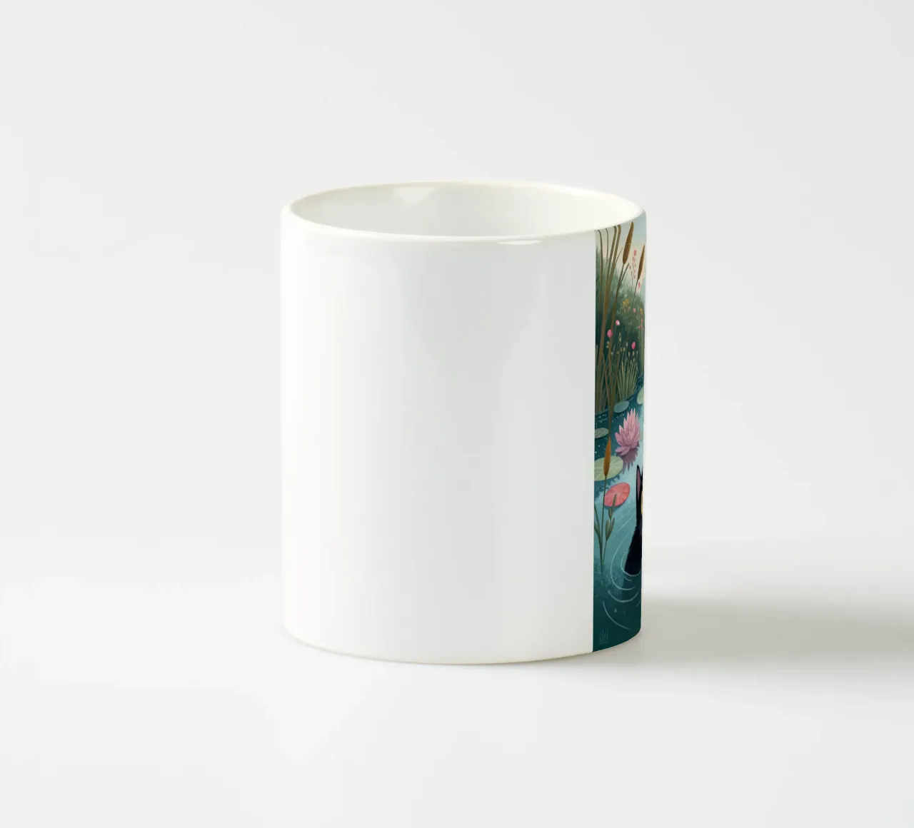 Gatto nello stagno tazza in ceramica da logic