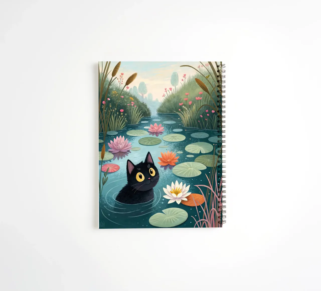 Cat In The Pond spiral notebook by logic