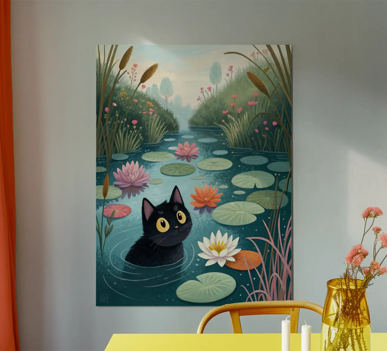 Cat In The Pond hahnemühle by logic