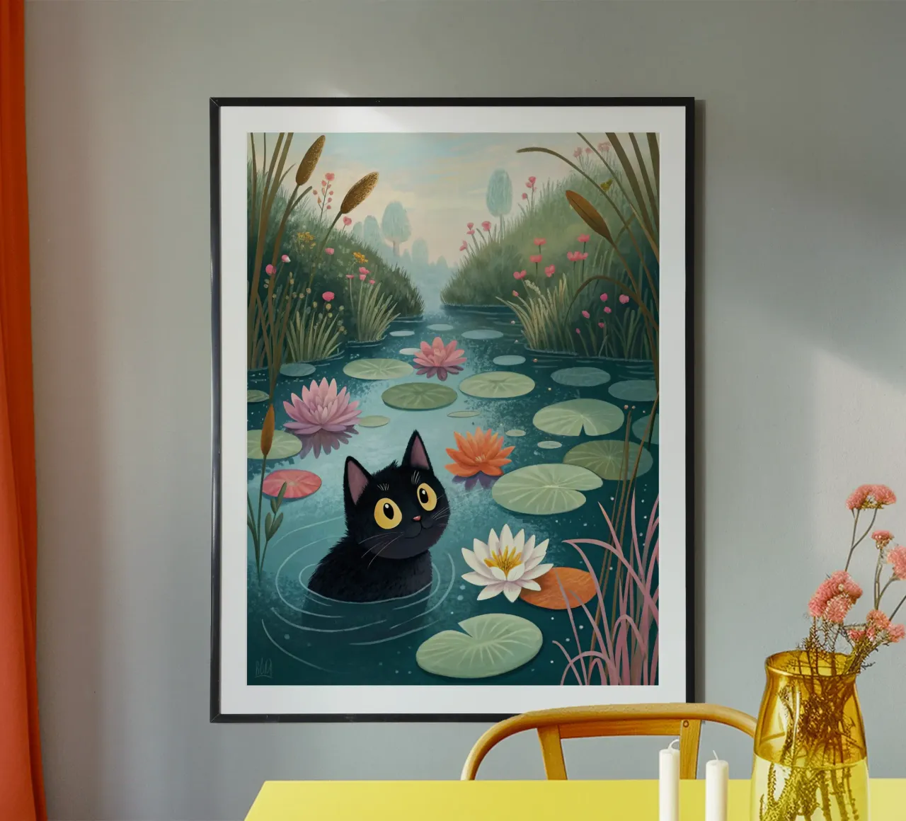Cat In The Pond hahnemühle by logic
