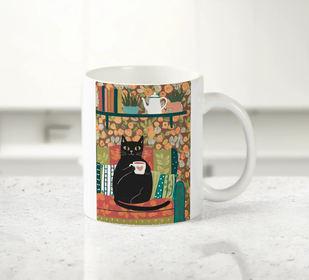 Gatto sul divano tazza in ceramica da logic