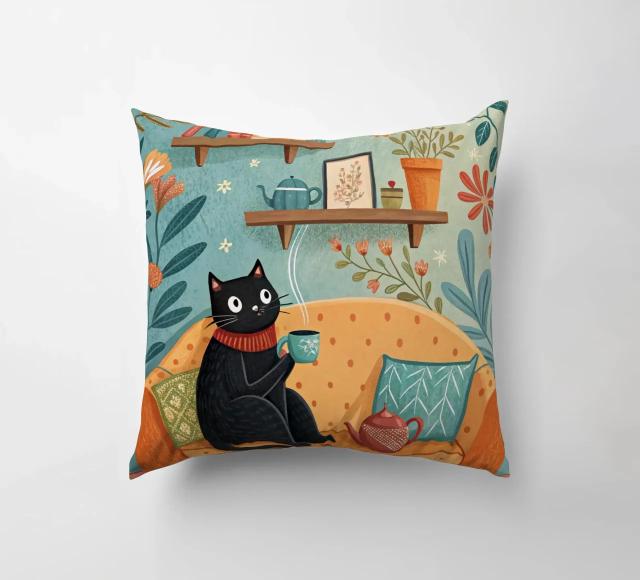 Gatto sul divano cuscino da logic