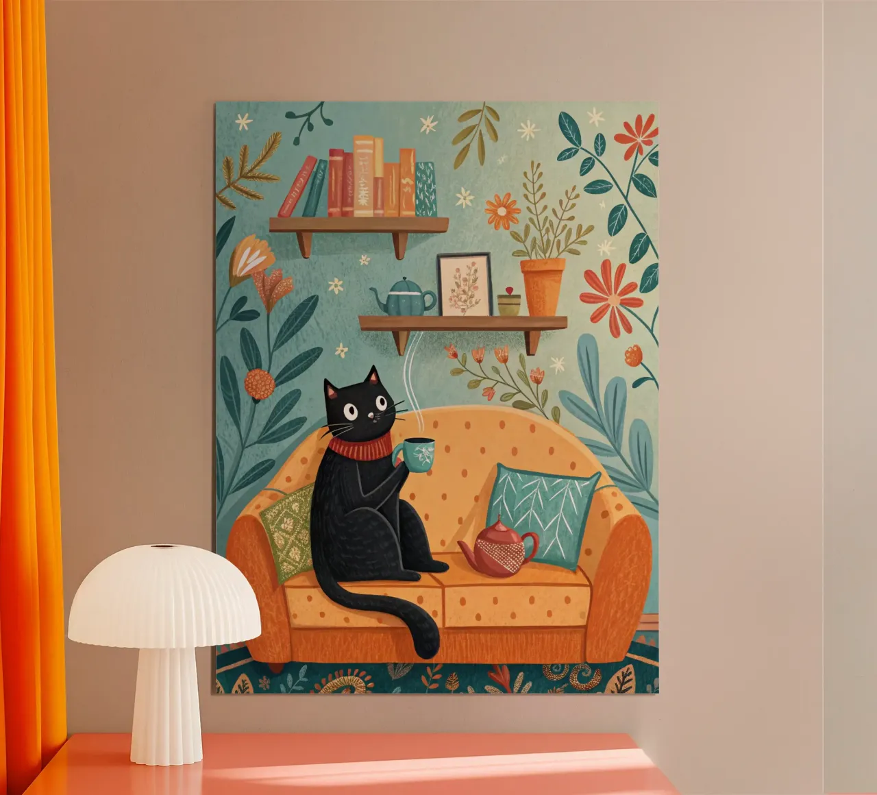 Gatto sul divano carta hahnemühle da logic