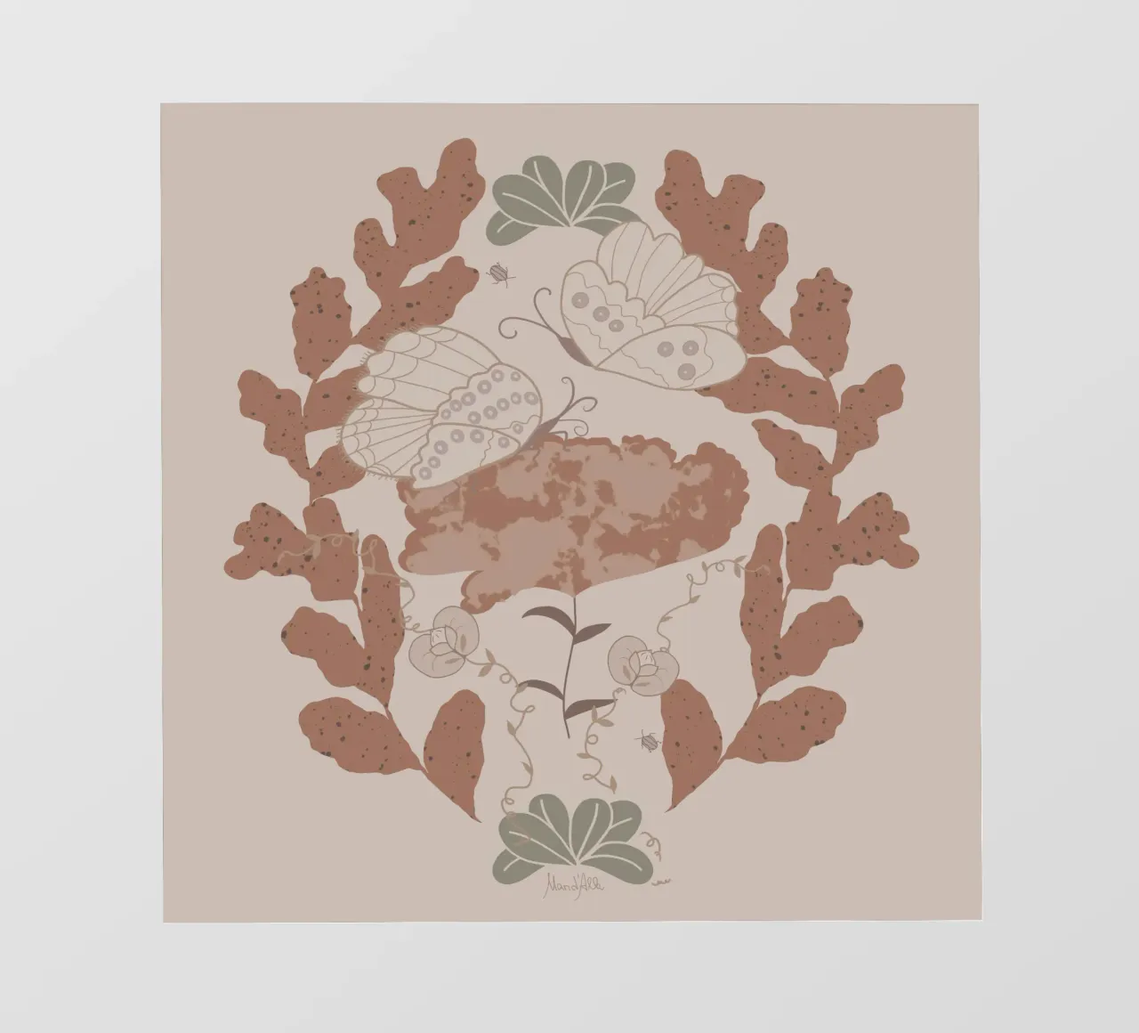 Hovering over a nectar Backlit Folie von Mandalla Pattern