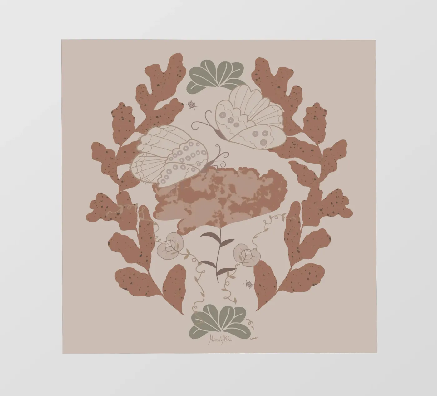 Hovering over a nectar backlit folie van Mandalla Pattern