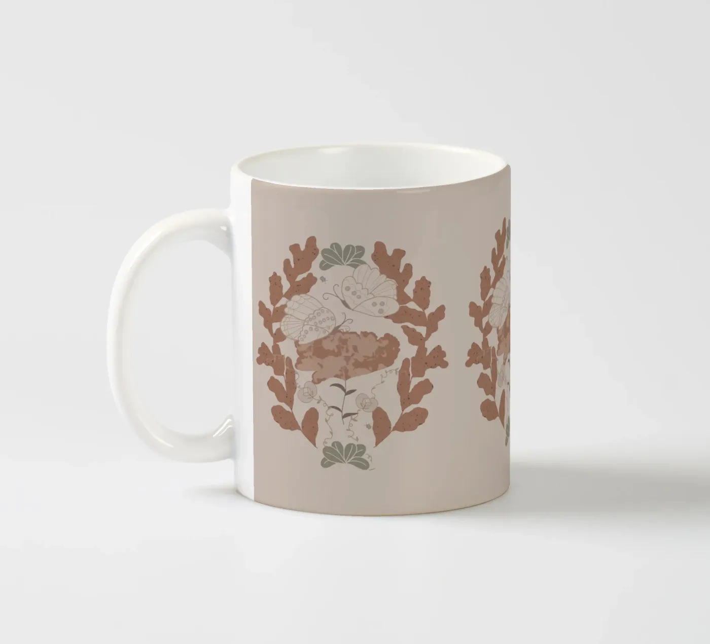 Hovering over a nectar ceramic mug by Mandalla Pattern