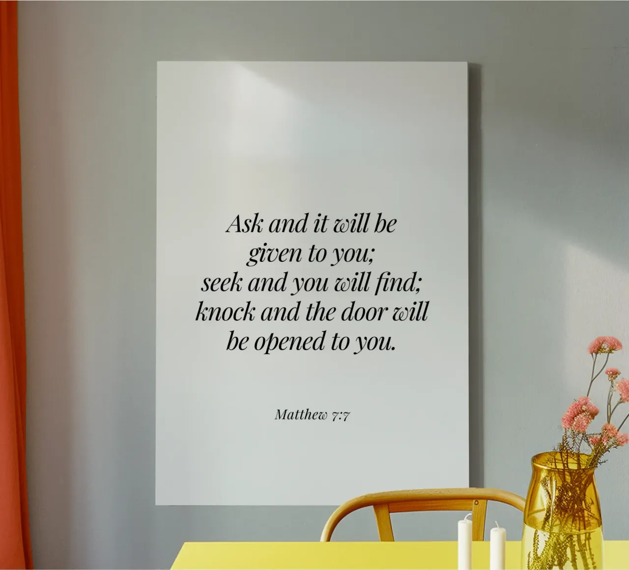 Ask it will be given to you quotes canvas by Paigaam Studio