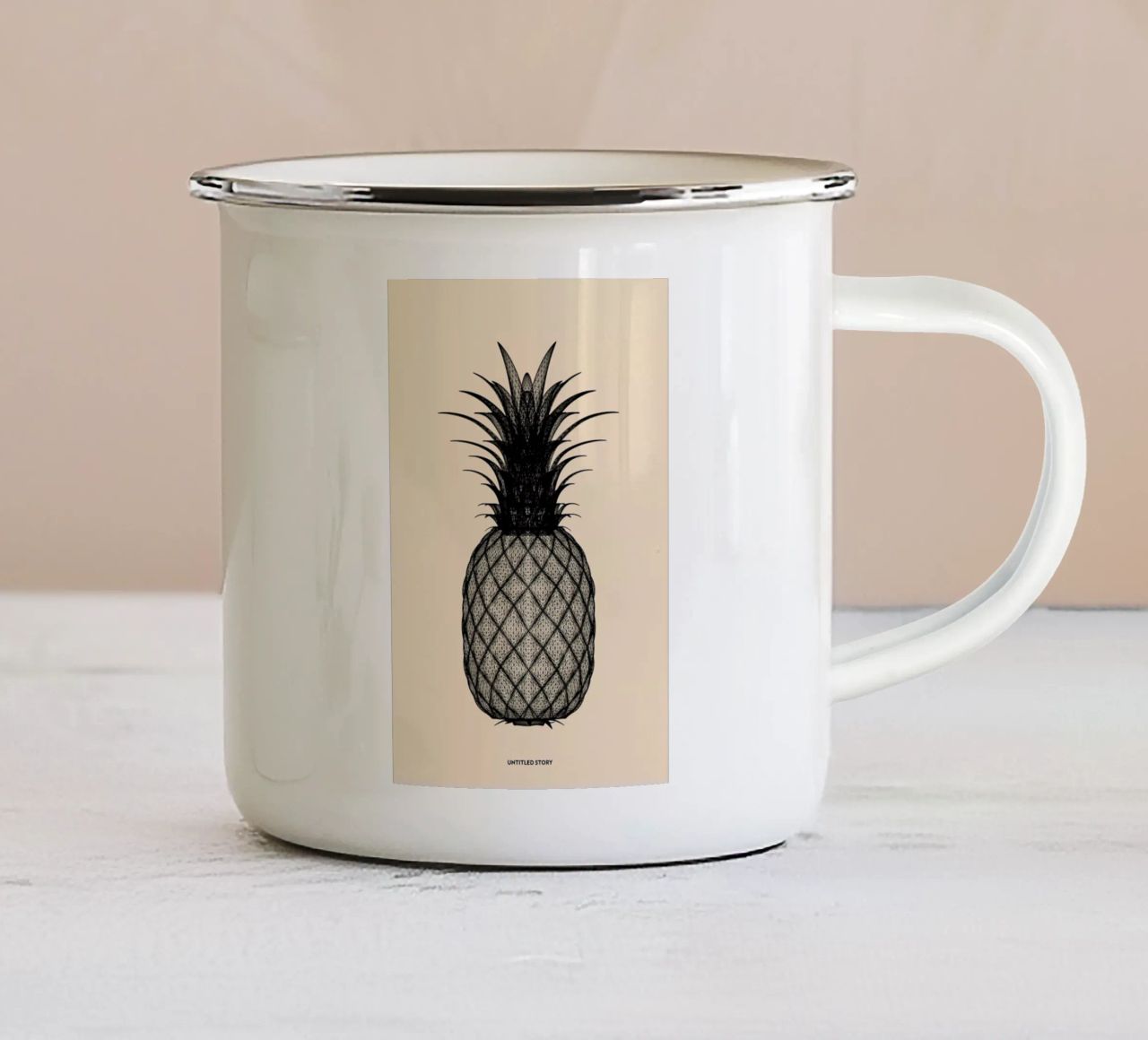 Ananas 2 tazza in smalto da Marc Schulthess