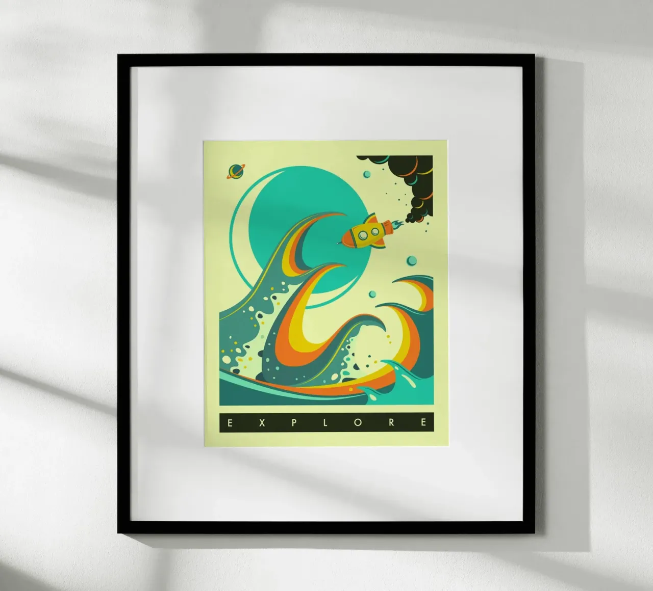 Europa poster con telaio in legno da Jazzberry Blue
