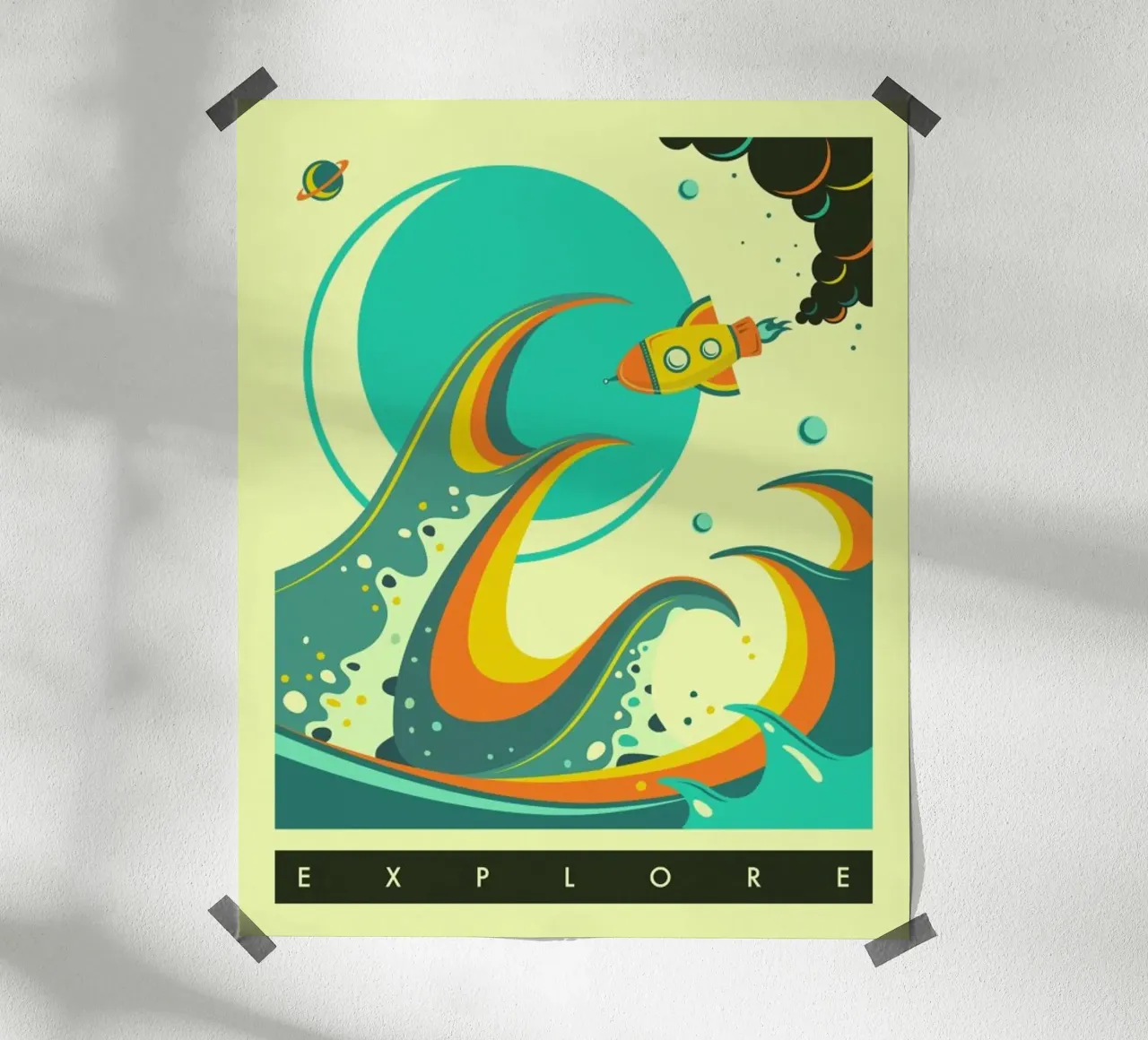 Europa poster con telaio in legno da Jazzberry Blue