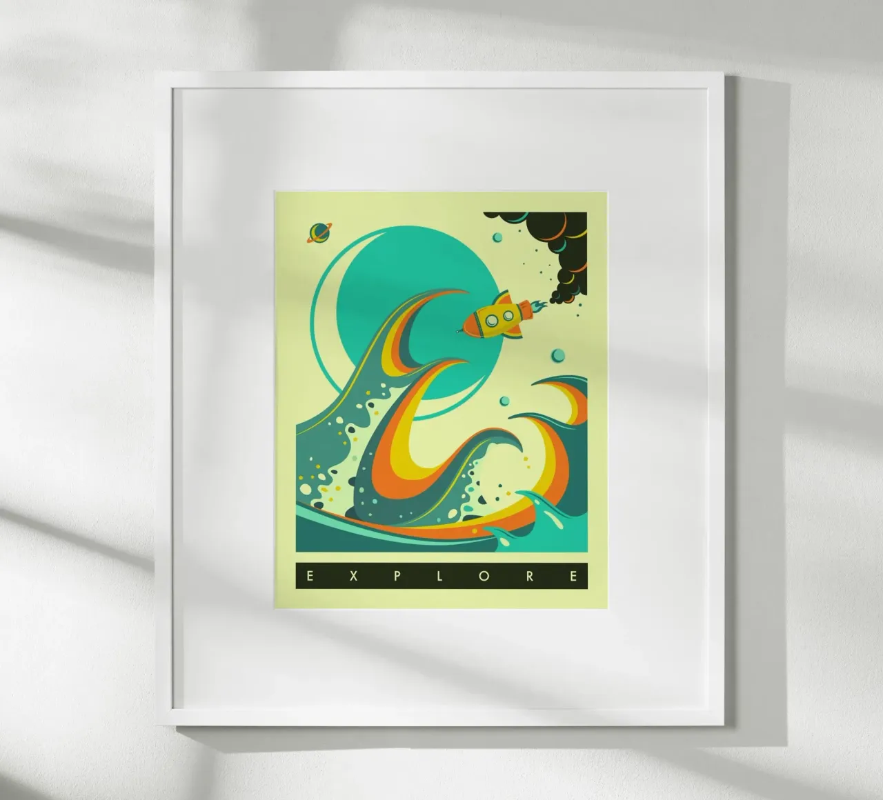 Europa poster con telaio in legno da Jazzberry Blue