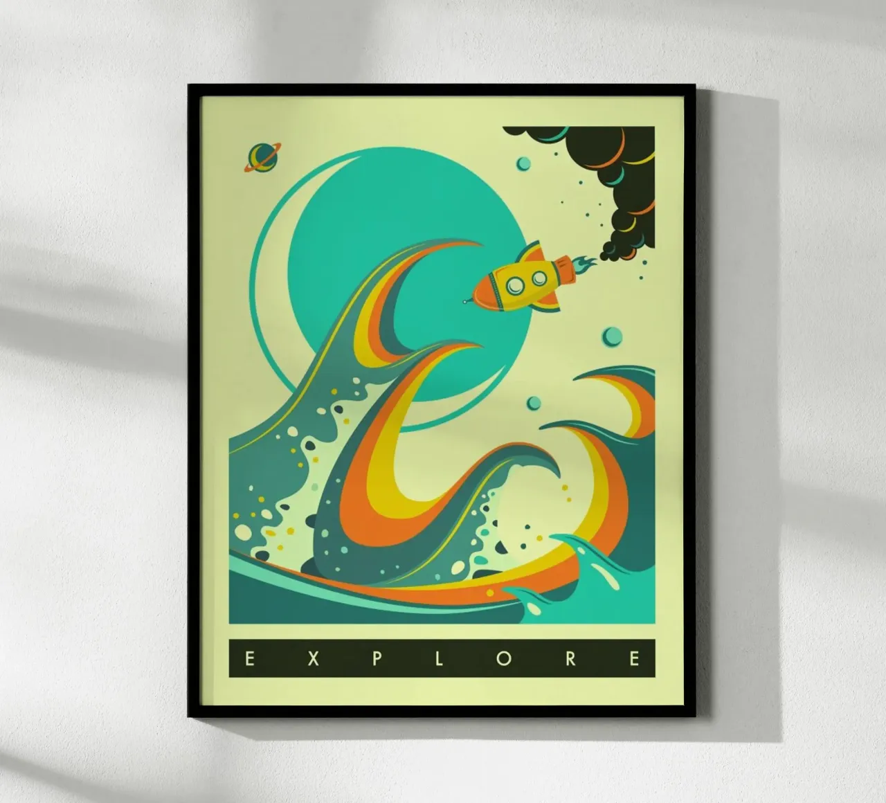 Europa poster con telaio in legno da Jazzberry Blue