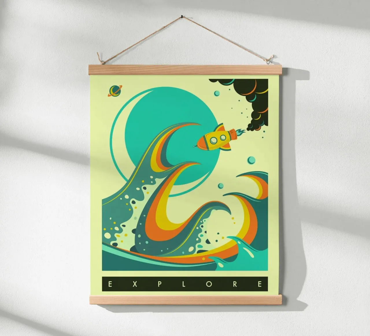 Europa poster con telaio in legno da Jazzberry Blue