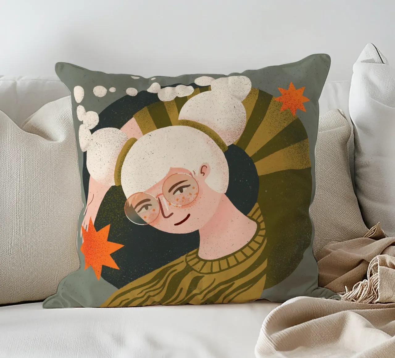 Donna funky con stelle cuscino da Bold & Beautiful