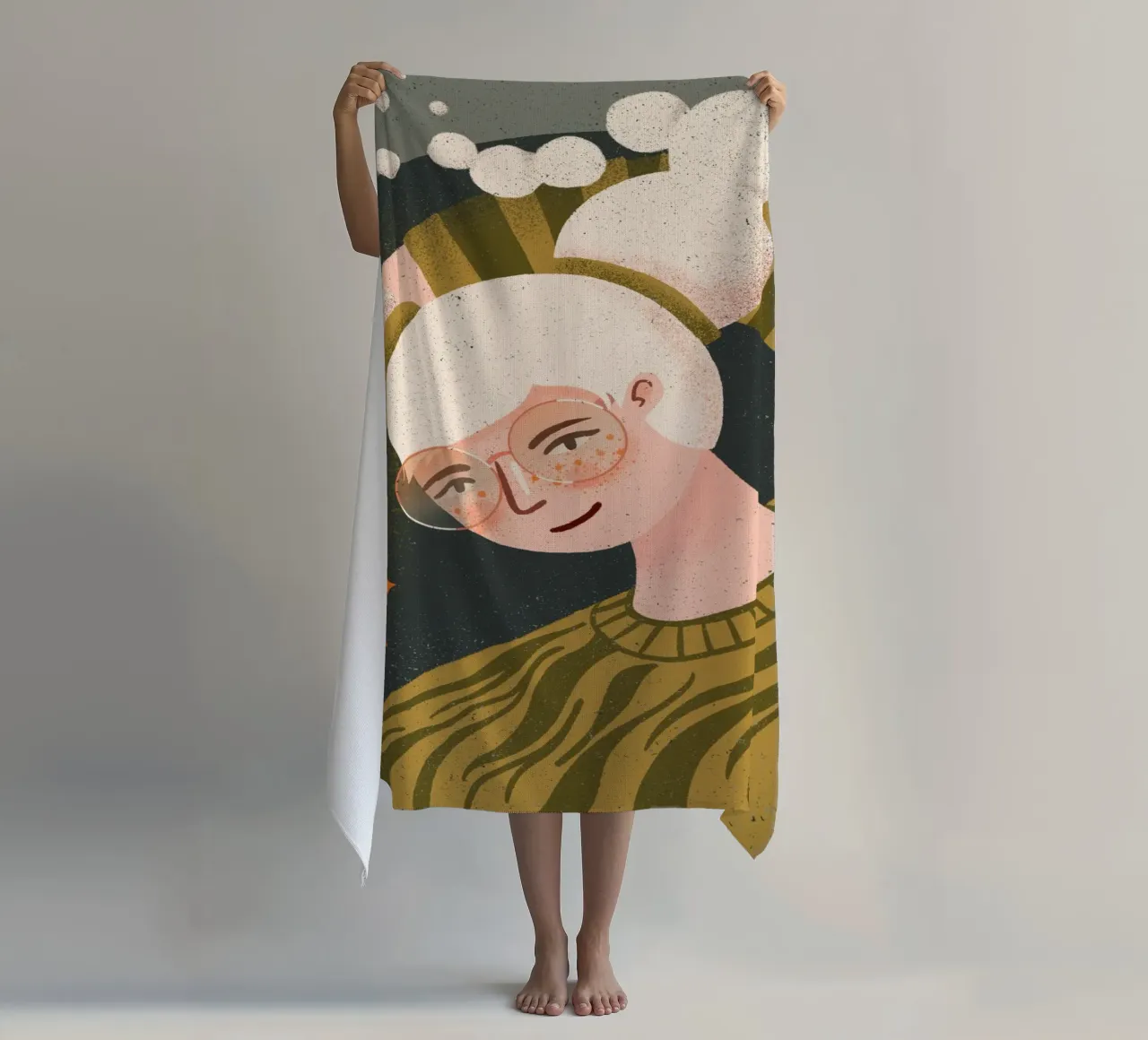 Funky Lady mit Sternen Strandtuch von Bold & Beautiful