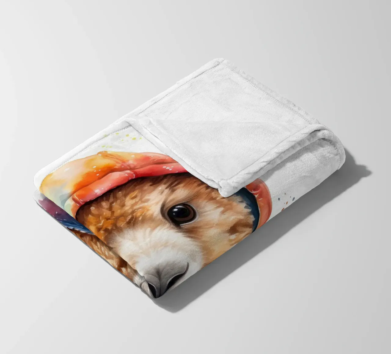 Acquerello Cartoon Alpaca in felpa con cappuccio coperta in pile da Animal Portraits