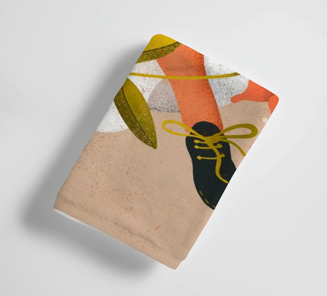 Femme dansant avec un grand chat blanc avec une fleur serviette de bain de Bold & Beautiful