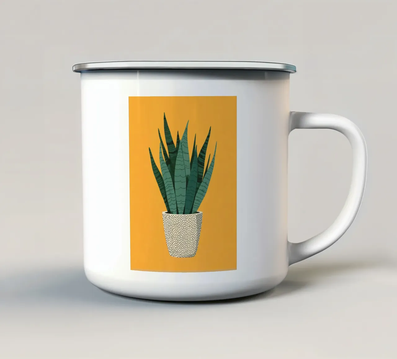 Pianta in vaso tazza in smalto da logic
