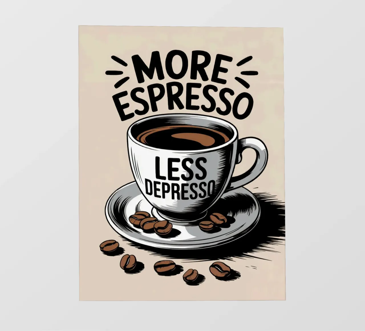 More Espresso Less Depresso telo in pvc da logic