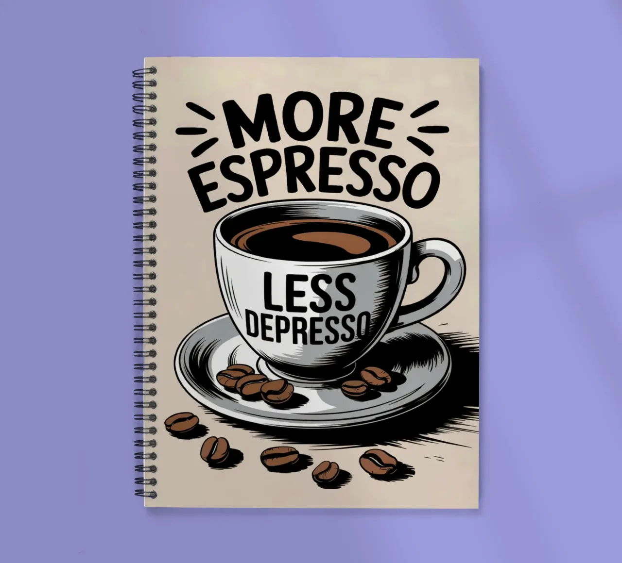 More Espresso Less Depresso spiral notebook by logic