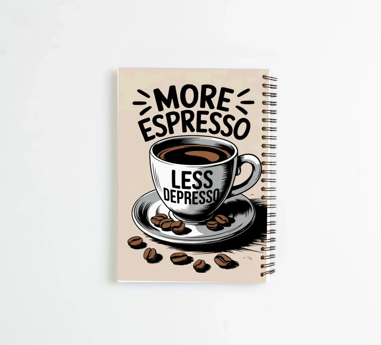 More Espresso Less Depresso spiral notebook by logic