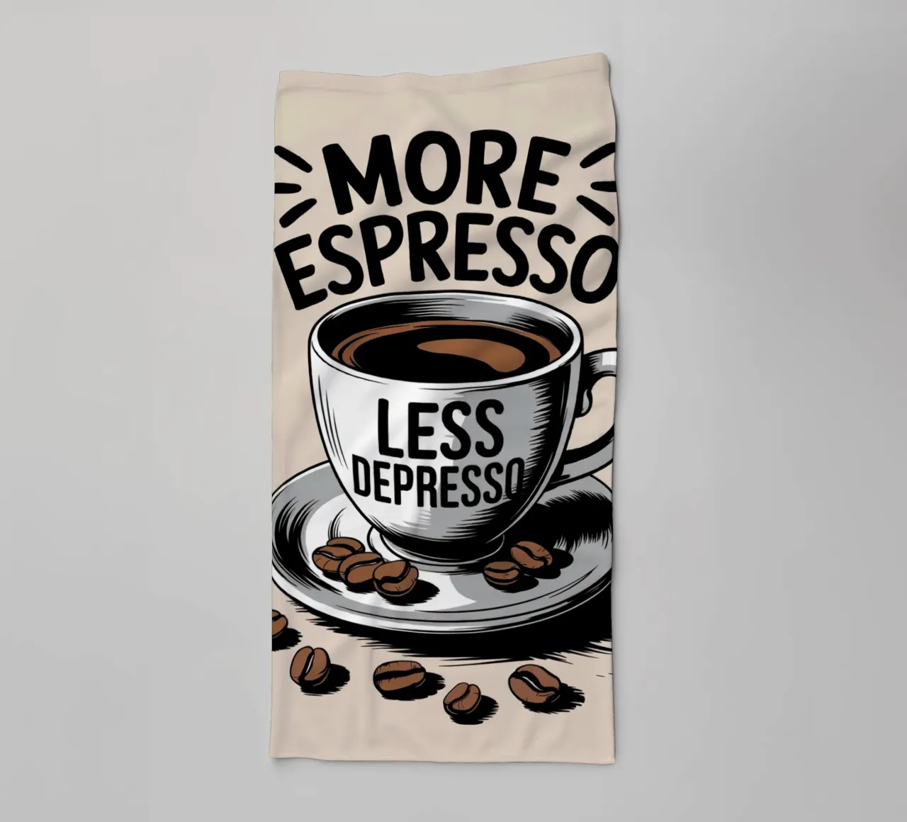 More Espresso Less Depresso asciugamano da bagno da logic