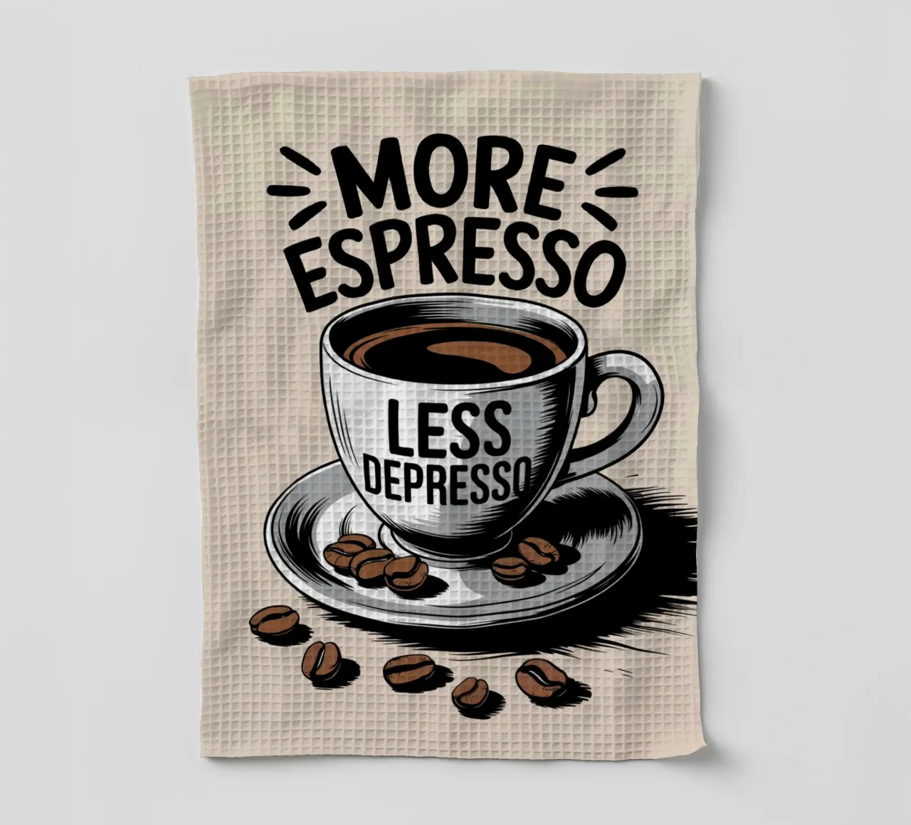 More Espresso Less Depresso canovaccio da cucina da logic