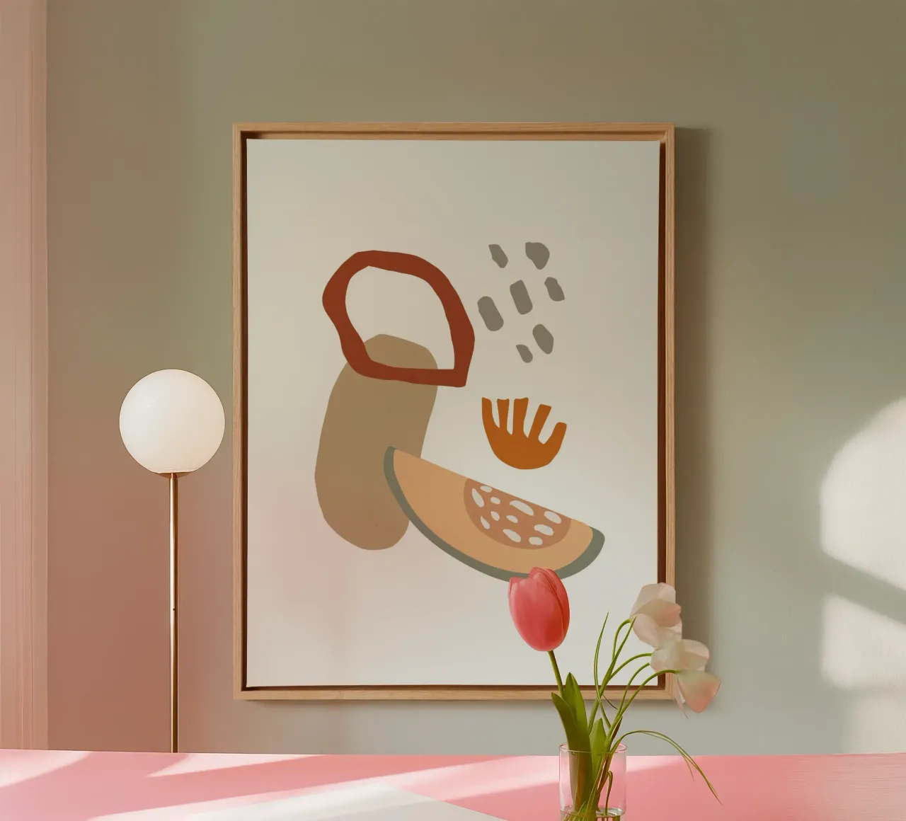 Summer Art Line No 48 canvas met Baklijst van treechild