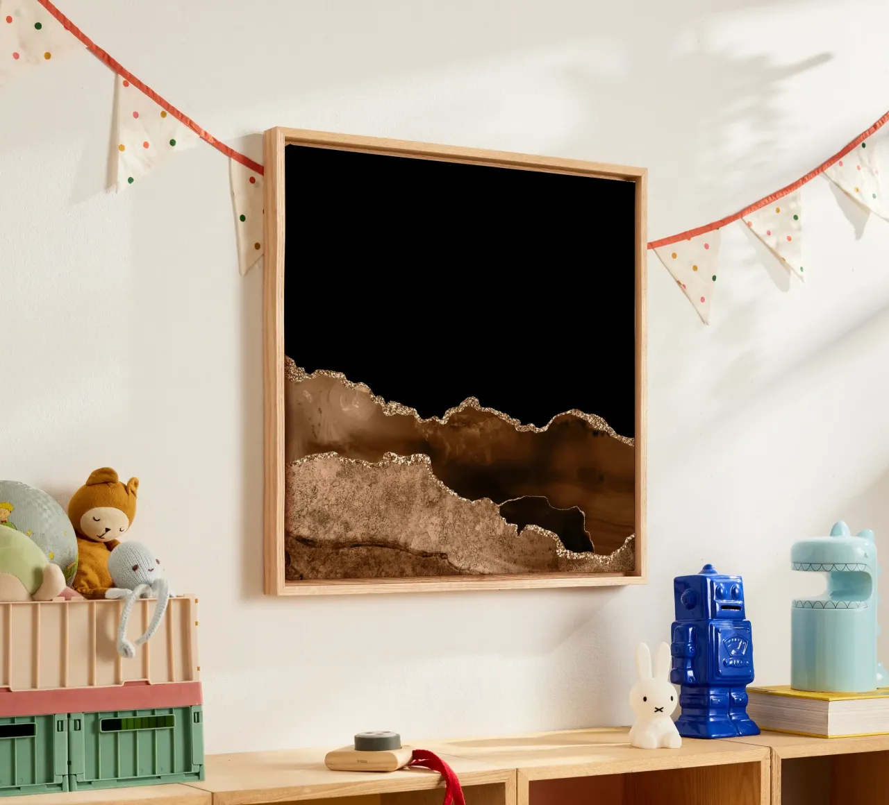 Agata marrone e oro Texture 10 tela con Cornice a cassetta da Gemstone Textures