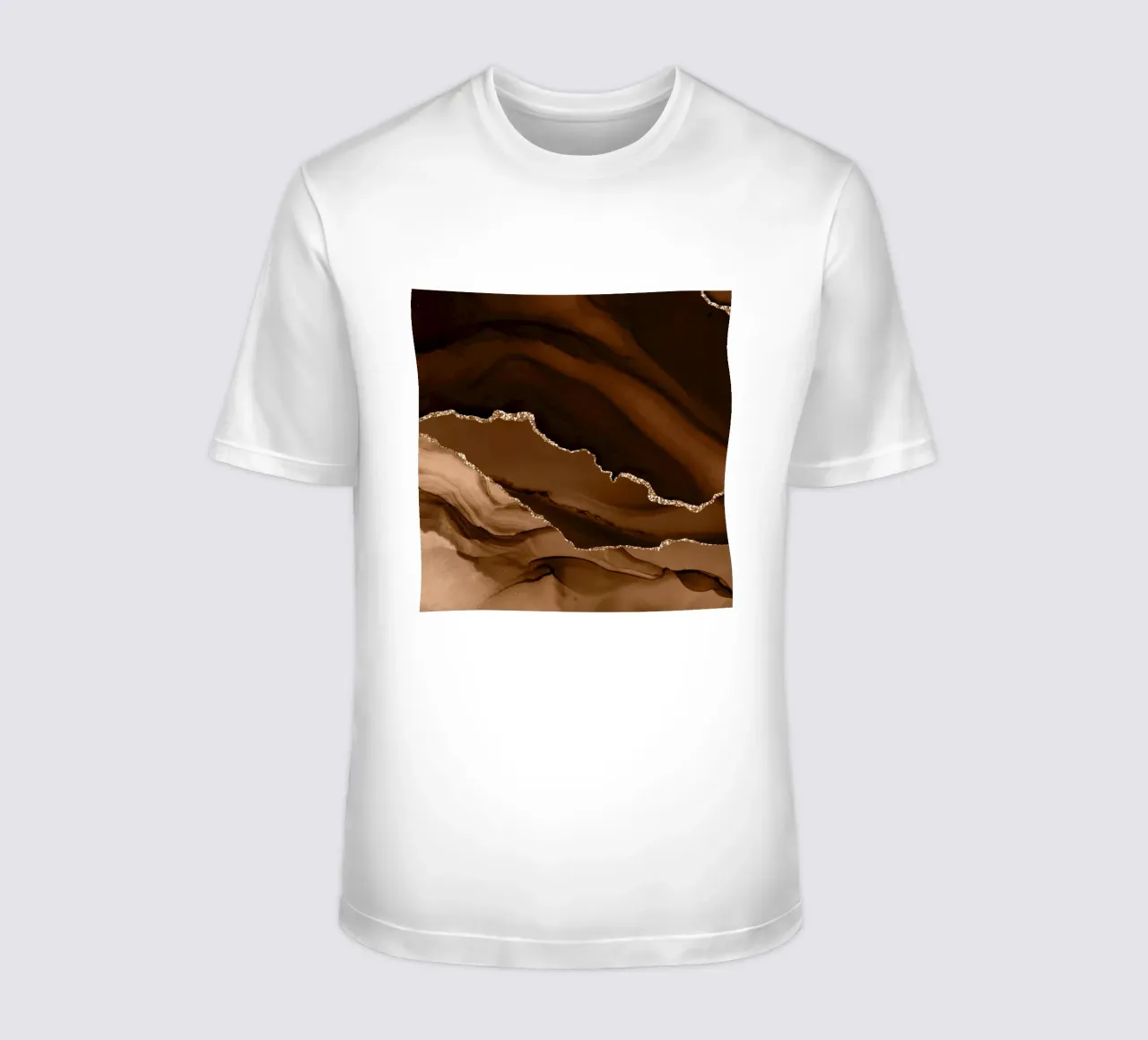 Agata marrone e oro Texture 12 t-shirt da Gemstone Textures