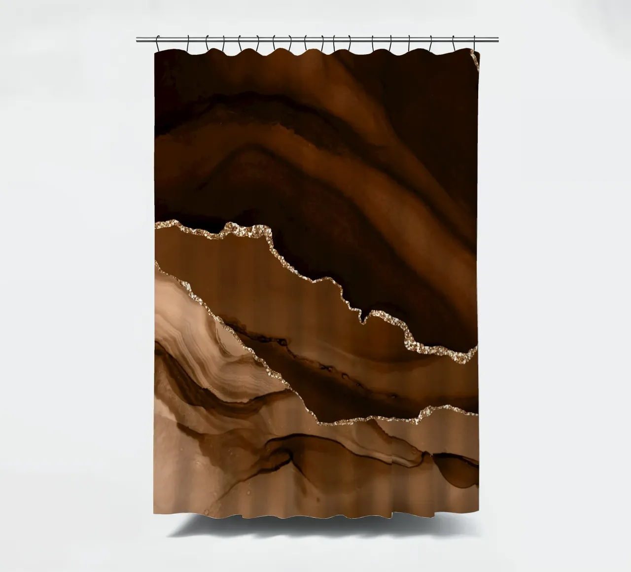 Brauner & goldener Achat Struktur 12 Duschvorhang von Gemstone Textures