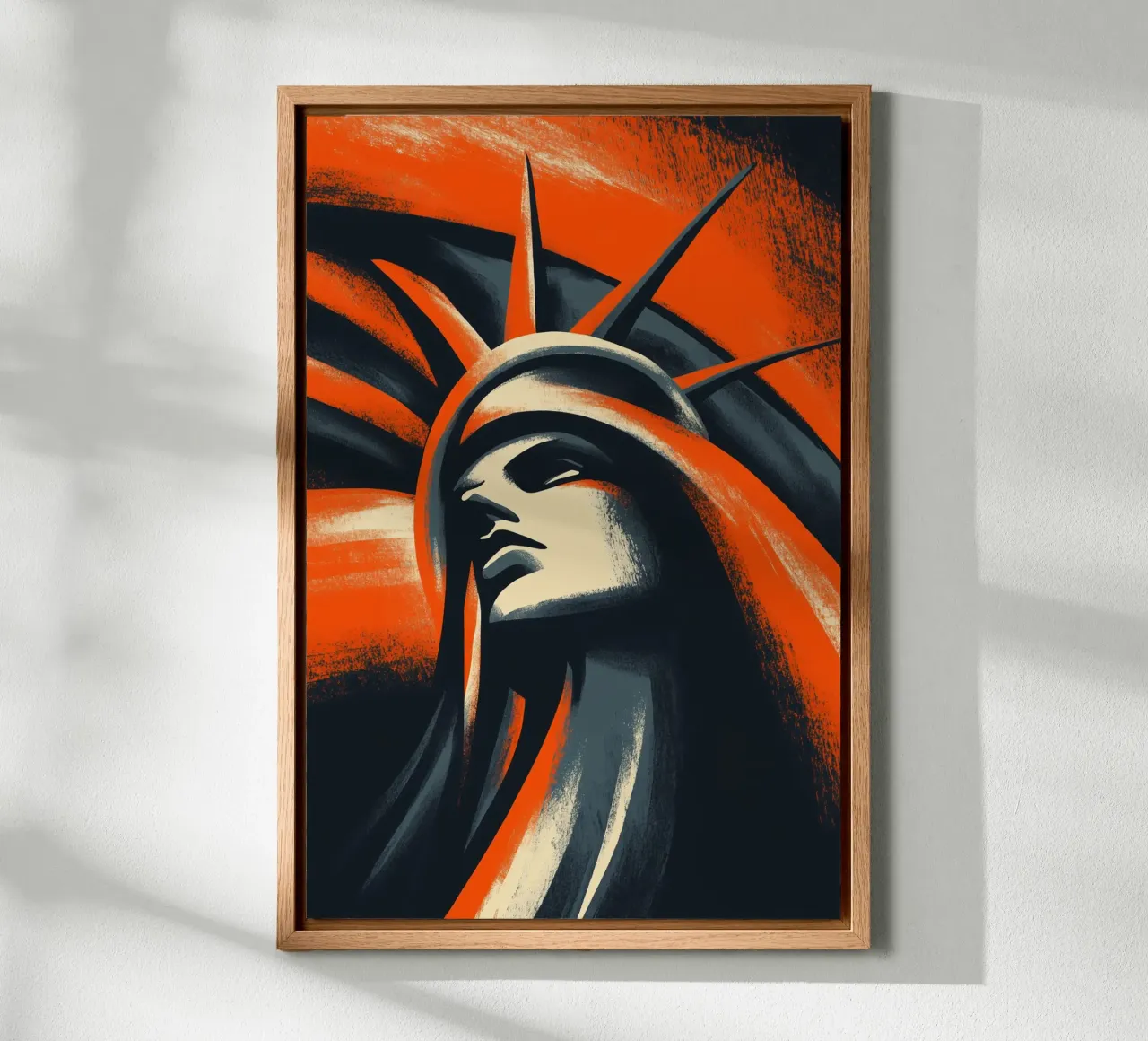 The flame of freedom in the storm of time canvas with Floater frame by melipo-art