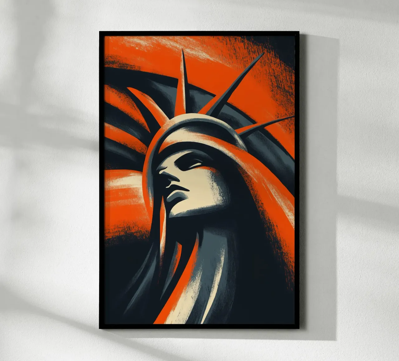 La fiamma della libertà nella tempesta del tempo poster con telaio in legno da melipo-art