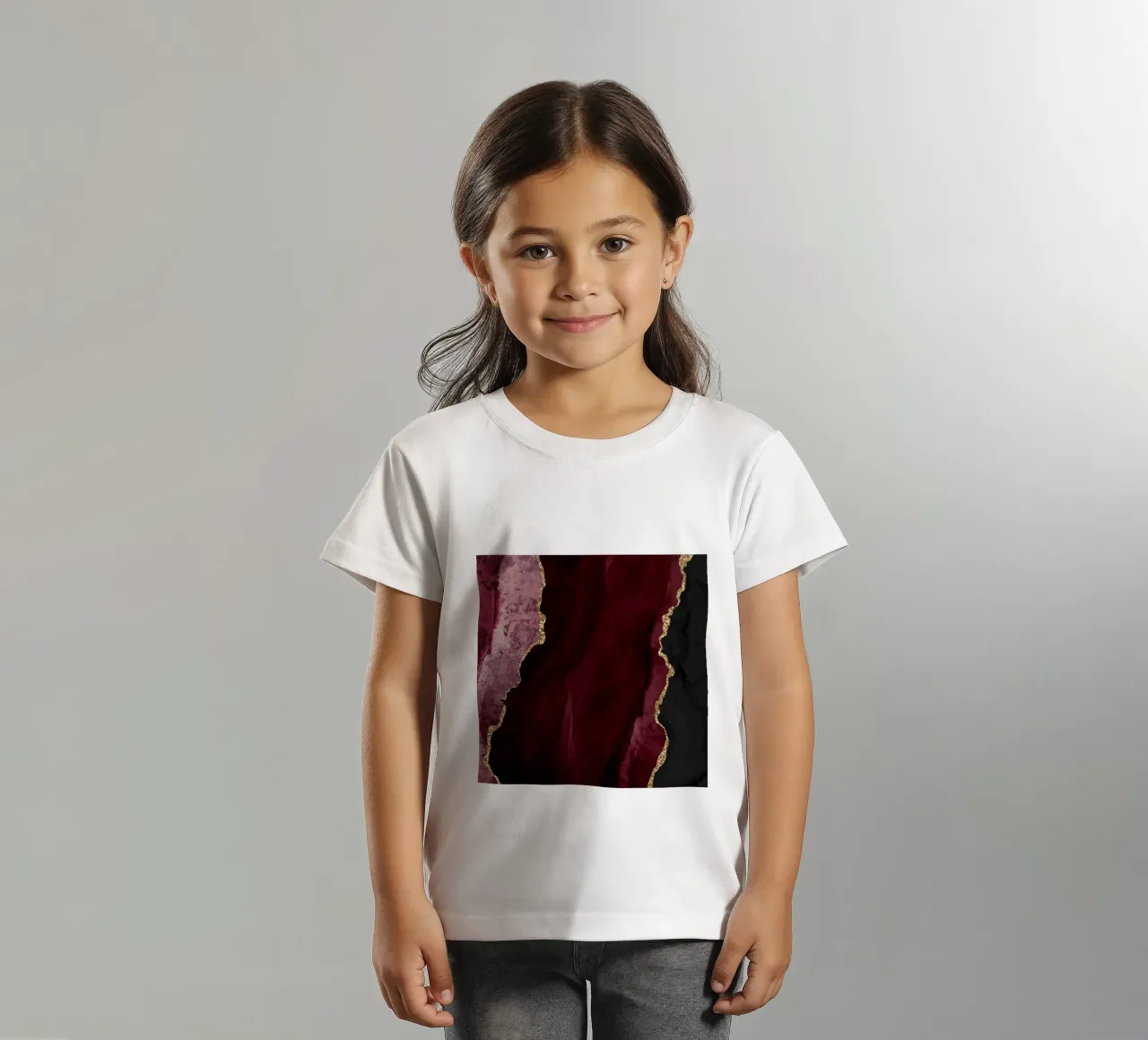 Bourgogne et Agate dorée Texture 01 t-shirt enfant de Gemstone Textures