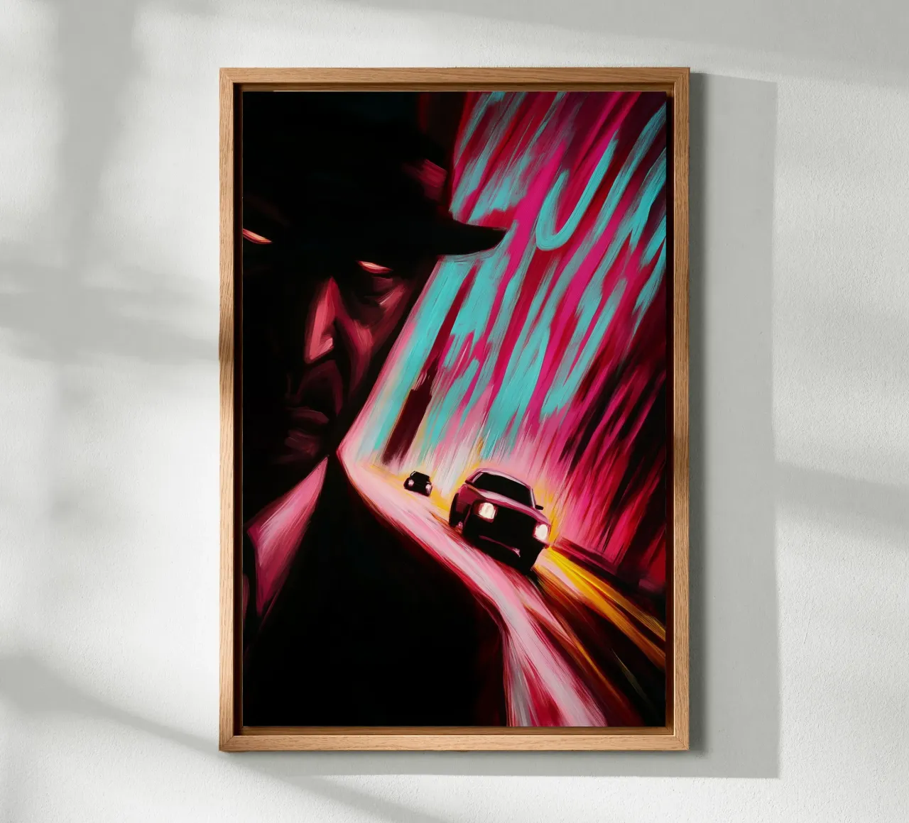 Achtervolging in de schaduw canvas met Baklijst van melipo-art