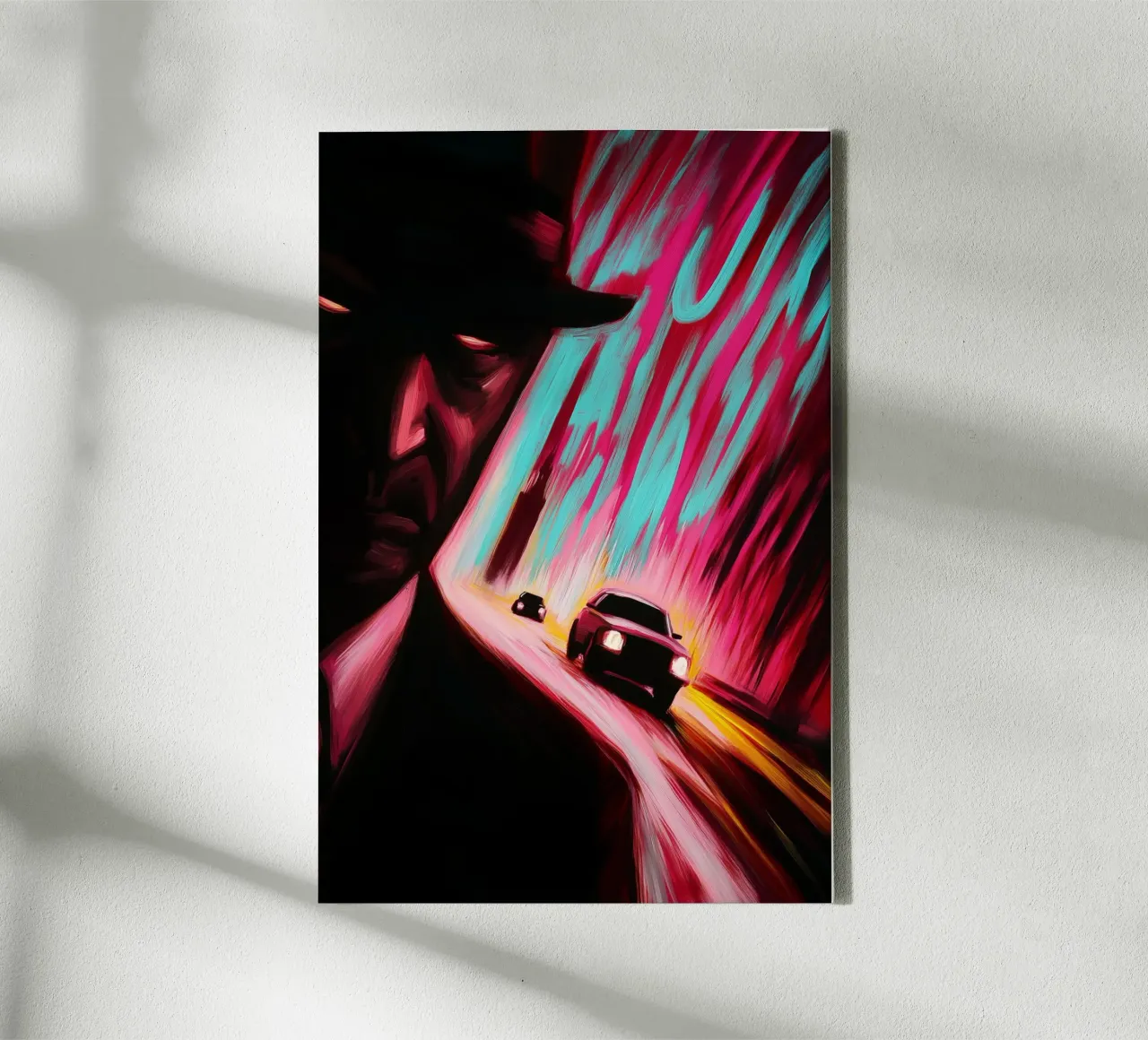 Achtervolging in de schaduw canvas met Baklijst van melipo-art