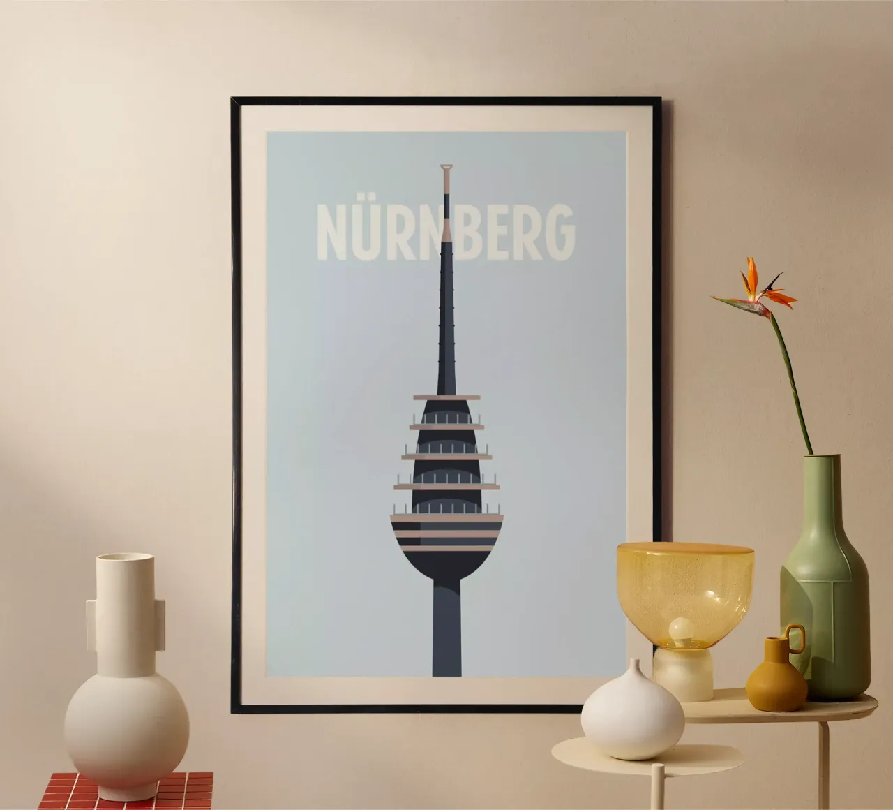 Nürnberg poster con telaio in legno da Designliga Products GmbH & Co. KG