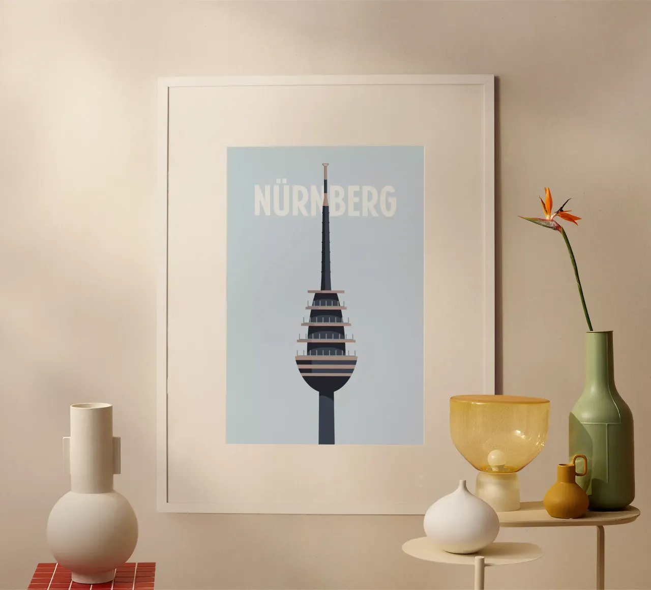 Nürnberg poster con telaio in legno da Designliga Products GmbH & Co. KG