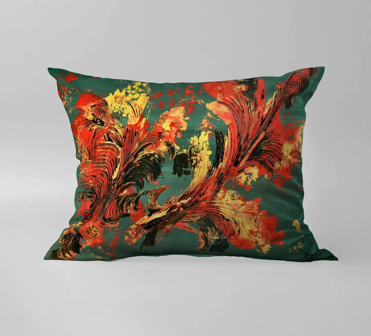 IDEAL GIFT 128 decorative cushion by Thierry Vobmann Abstract painting
