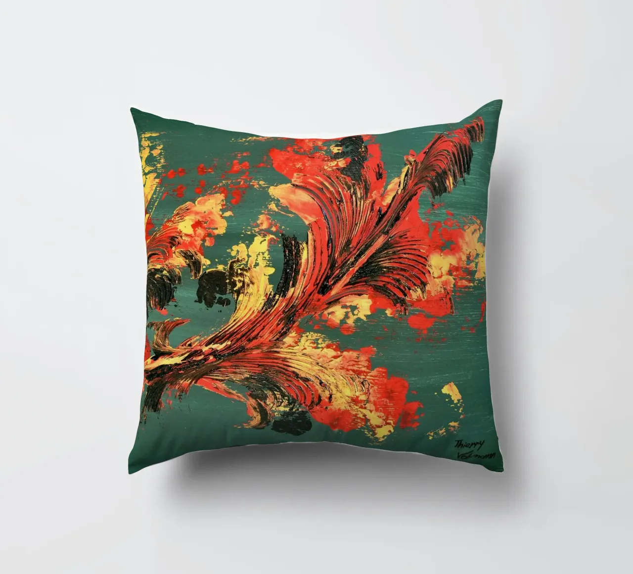IDEAL GIFT 128 decorative cushion by Thierry Vobmann Abstract painting