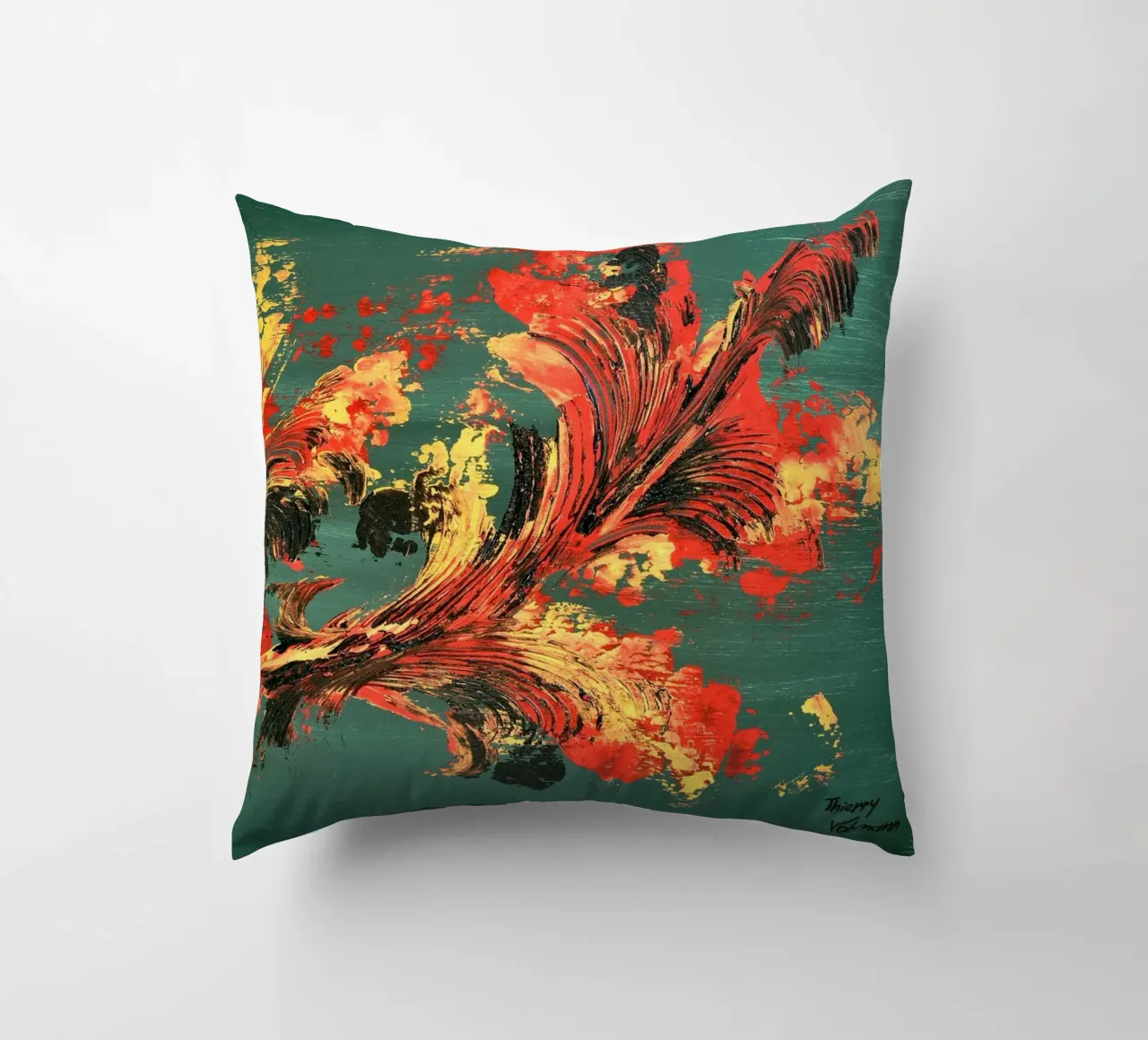 IDEAL GIFT 128 decorative cushion by Thierry Vobmann Abstract painting