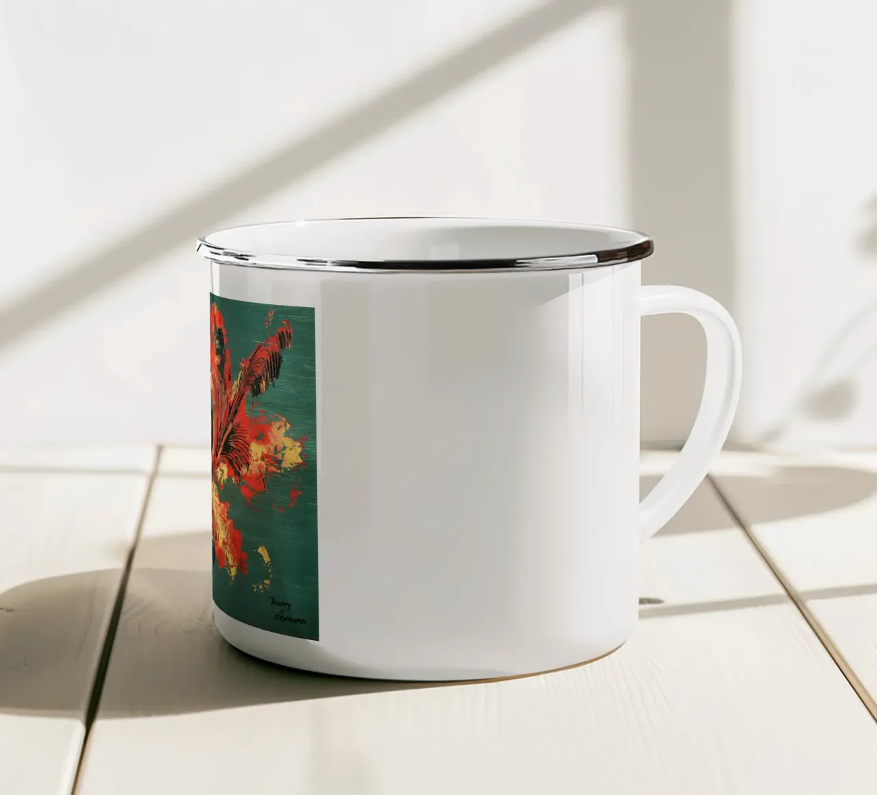 IDEAL GIFT 128 tazza in smalto da Thierry Vobmann Abstract painting