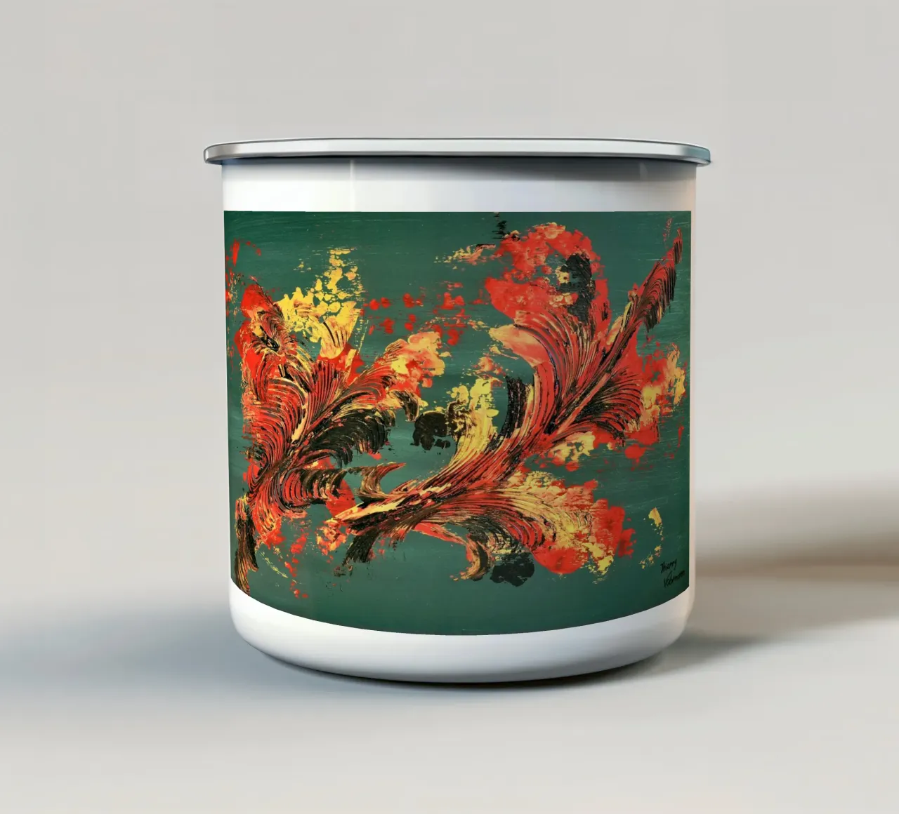 IDEAL GIFT 128 tazza in smalto da Thierry Vobmann Abstract painting