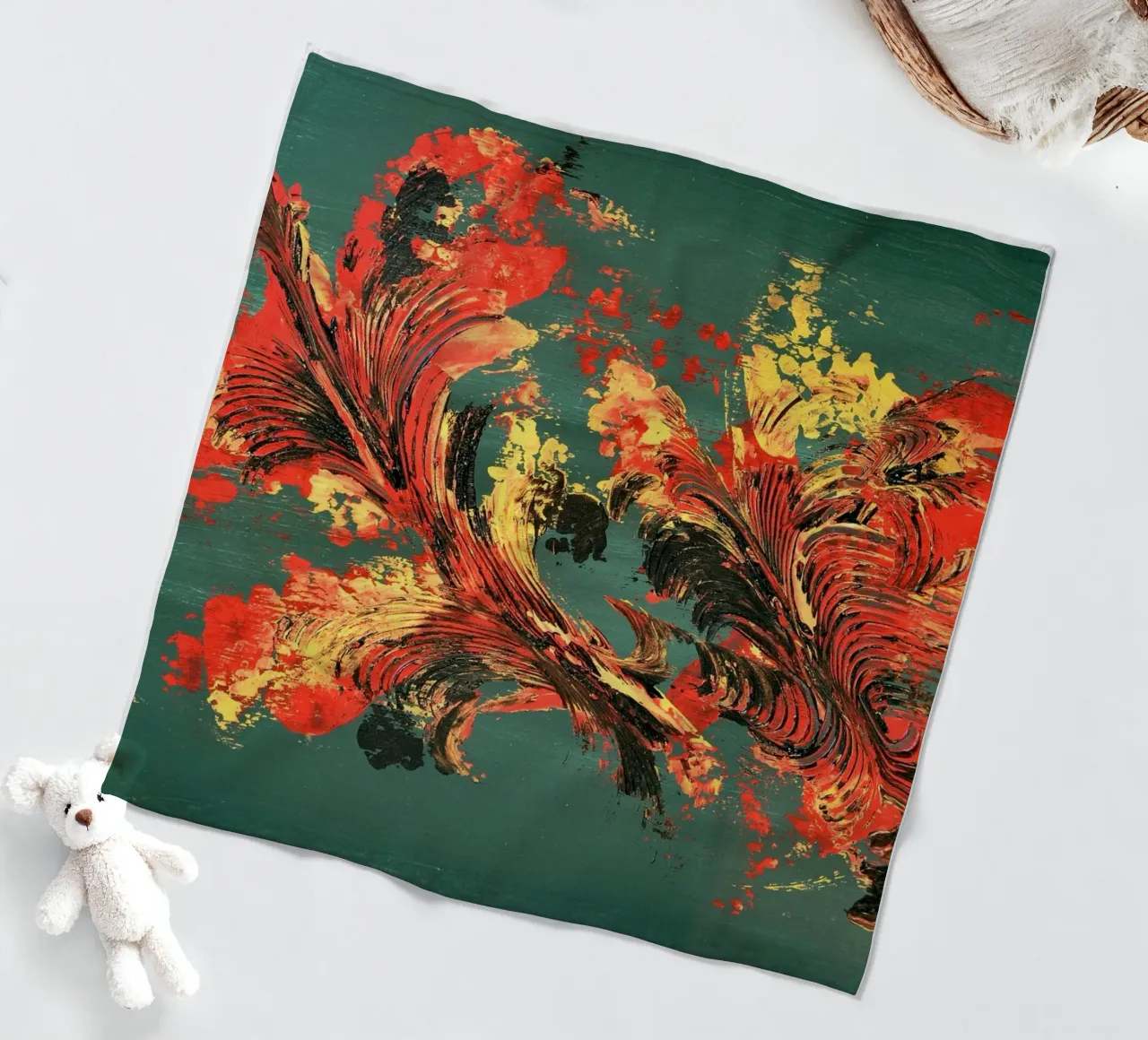 IDEAL GIFT 128 fleece blanket by Thierry Vobmann Abstract painting