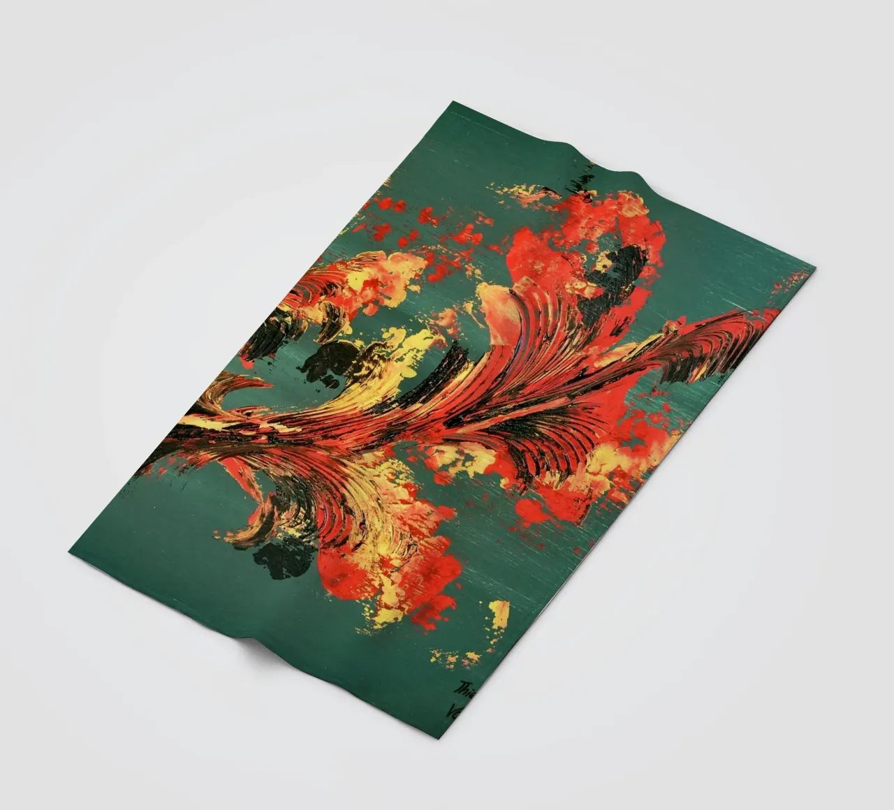 IDEAL GIFT 128 fleece blanket by Thierry Vobmann Abstract painting