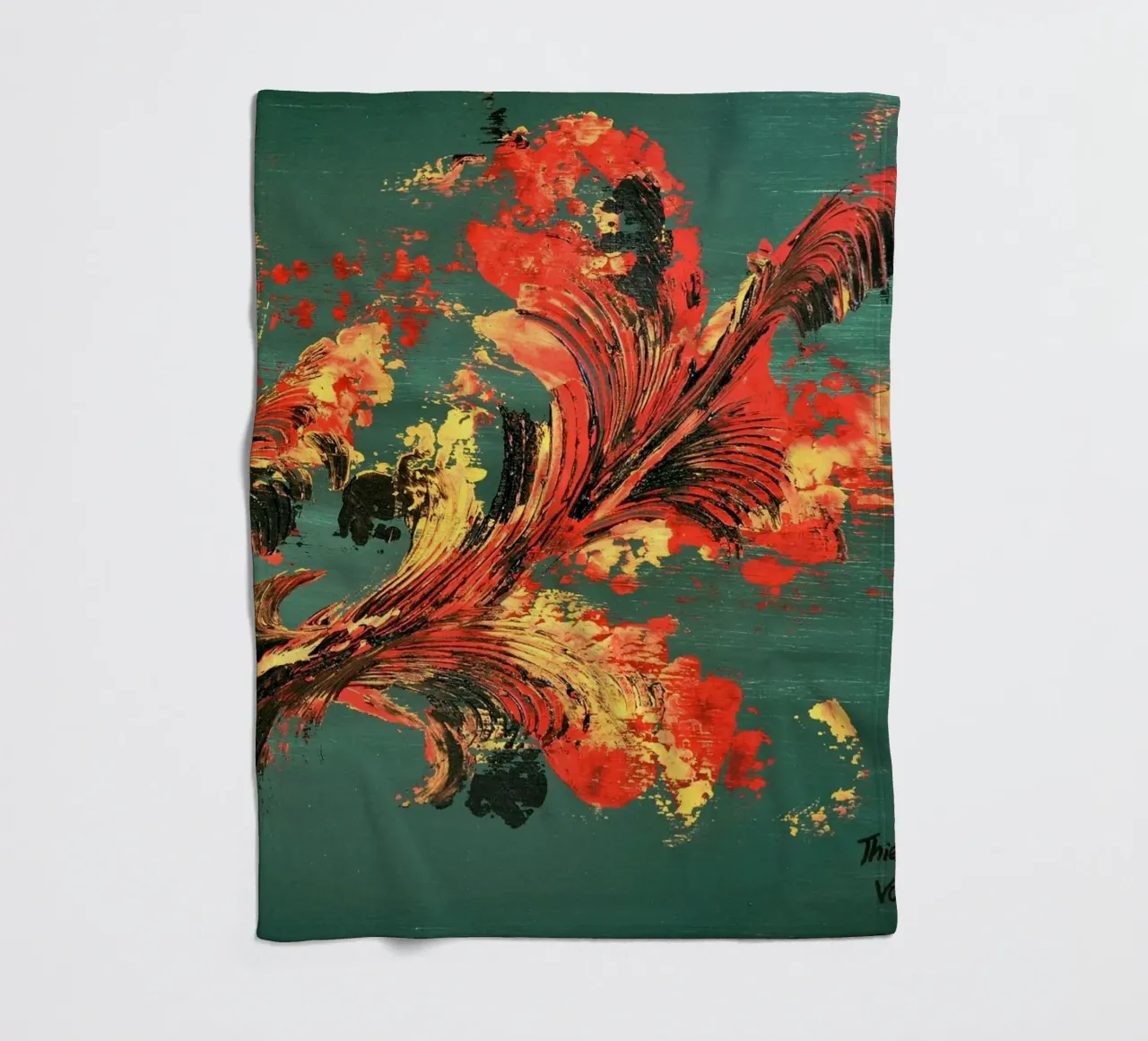 IDEAL GIFT 128 fleece blanket by Thierry Vobmann Abstract painting