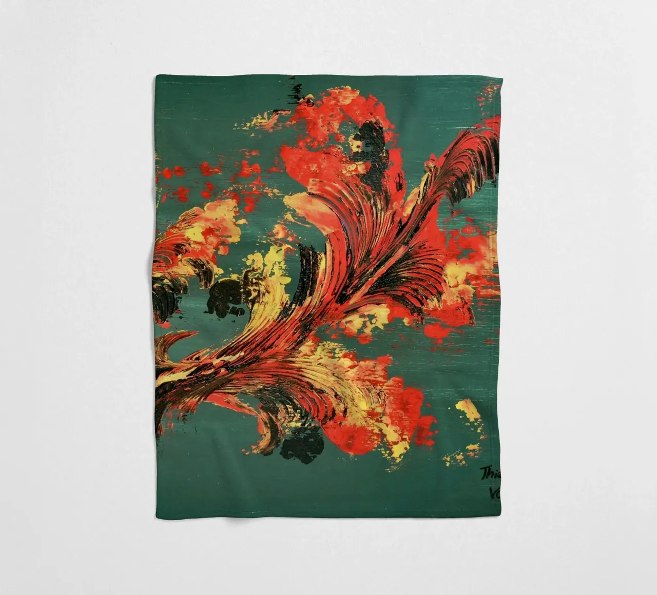 IDEAL GIFT 128 fleece blanket by Thierry Vobmann Abstract painting